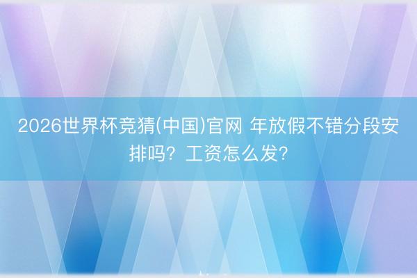 2026世界杯竞猜(中国)官网 年放假不错分段安排吗？工资怎么发？