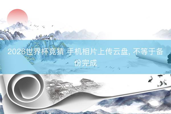 2026世界杯竞猜 手机相片上传云盘， 不等于备份完成