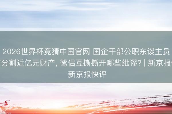 2026世界杯竞猜中国官网 国企干部公职东谈主员仳离分割近亿元财产， 鸳侣互撕撕开哪些纰谬? | 新京报快评