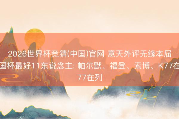 2026世界杯竞猜(中国)官网 意天外评无缘本届全国杯最好11东说念主: 帕尔默、福登、索博、K77在列