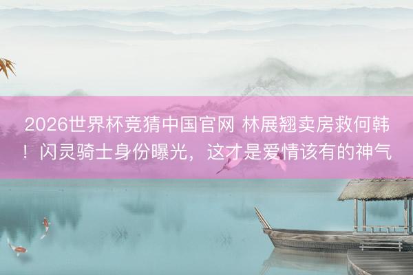 2026世界杯竞猜中国官网 林展翘卖房救何韩！闪灵骑士身份曝光，这才是爱情该有的神气