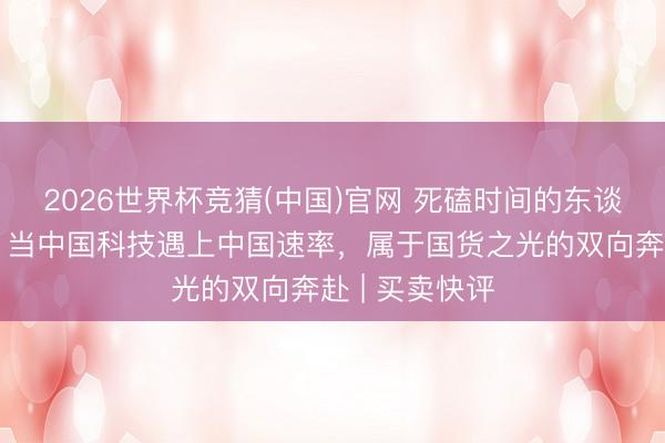 2026世界杯竞猜(中国)官网 死磕时间的东谈主终将登顶:当中国科技遇上中国速率,属于国货之光的双向奔赴 | 买卖快评